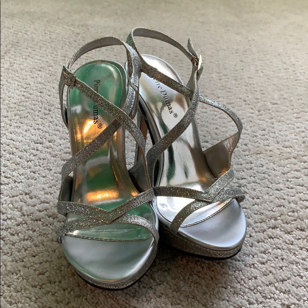 Sparkly silver shoes